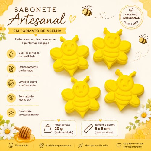 20 Abelhas perfumada sabonete artesanal 20g