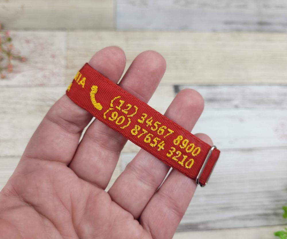 Pulseira de Identificação Infantil Personalizada – Nome e Tel