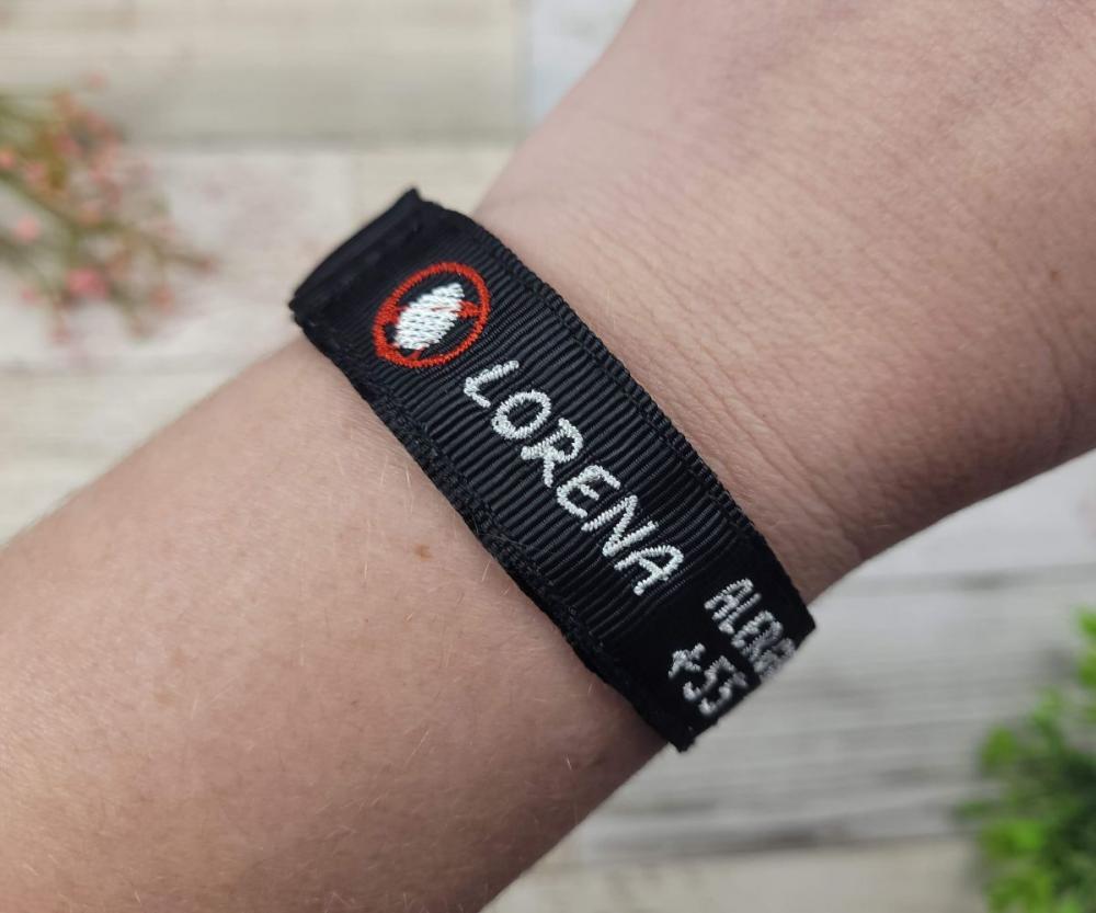Pulseira de Identificação Infantil Personalizada – Nome e Tel