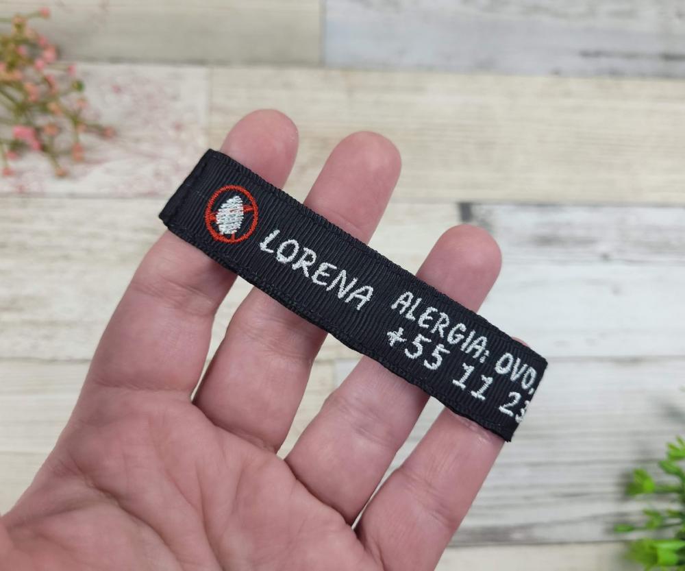 Pulseira de Identificação Infantil Personalizada – Nome e Tel