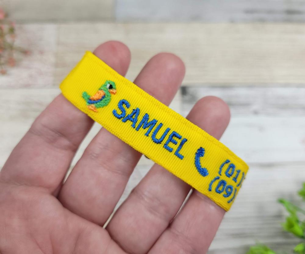 Pulseira de Identificação Infantil Personalizada – Nome e Tel