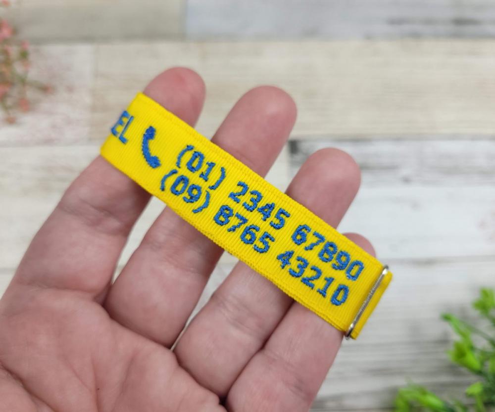 Pulseira de Identificação Infantil Personalizada – Nome e Tel