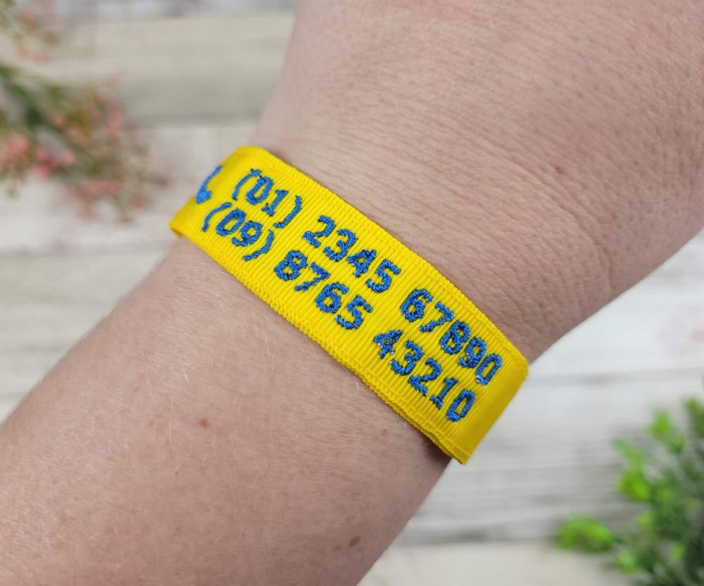 Pulseira de Identificação Infantil Personalizada – Nome e Tel