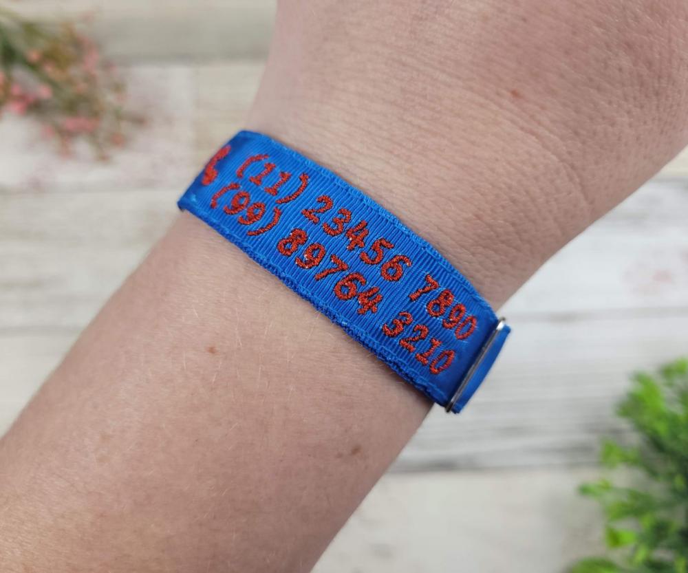 Pulseira de Identificação Personalizada - Azul Royal