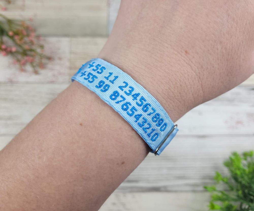 Pulseira de Identificação Personalizada - Azul Bebê