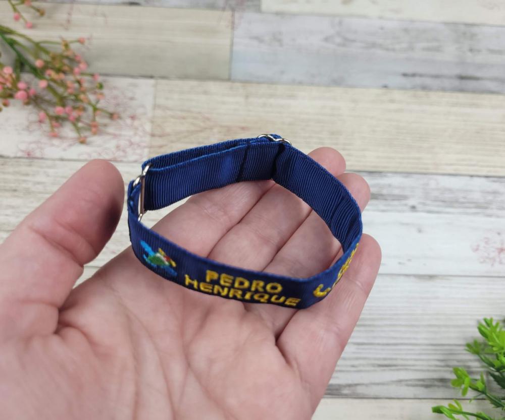 Pulseira de Identificação Personalizada - Azul Marinho