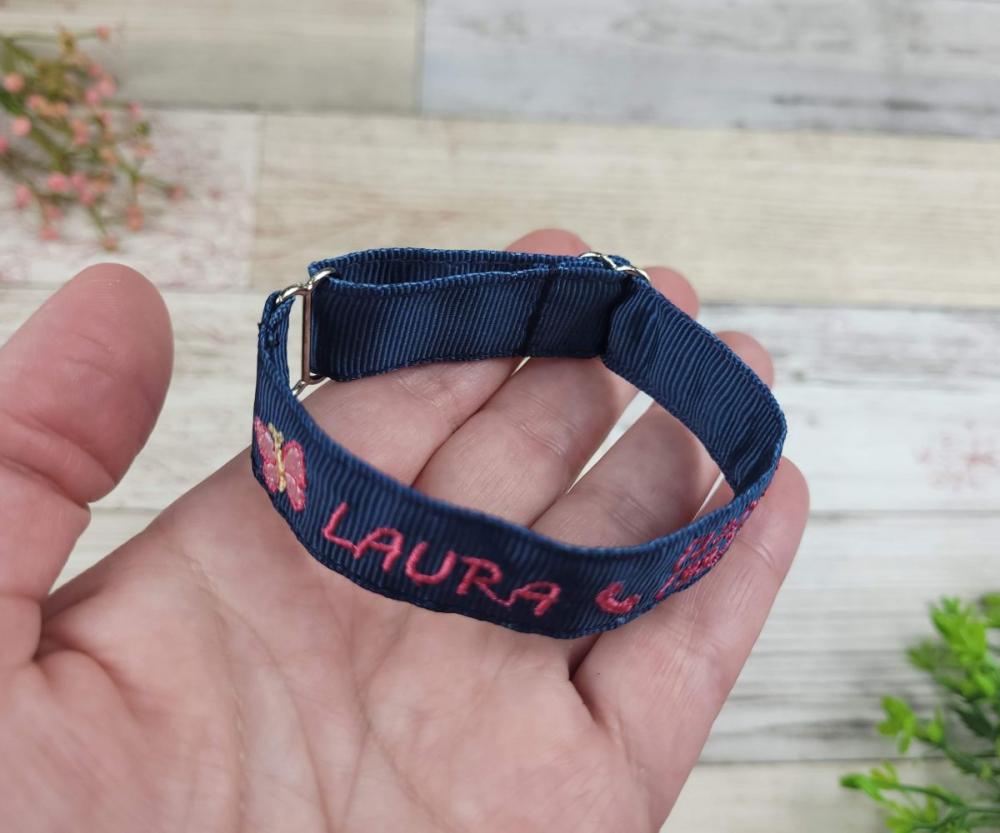 Pulseira de Identificação Personalizada - Azul Marinho