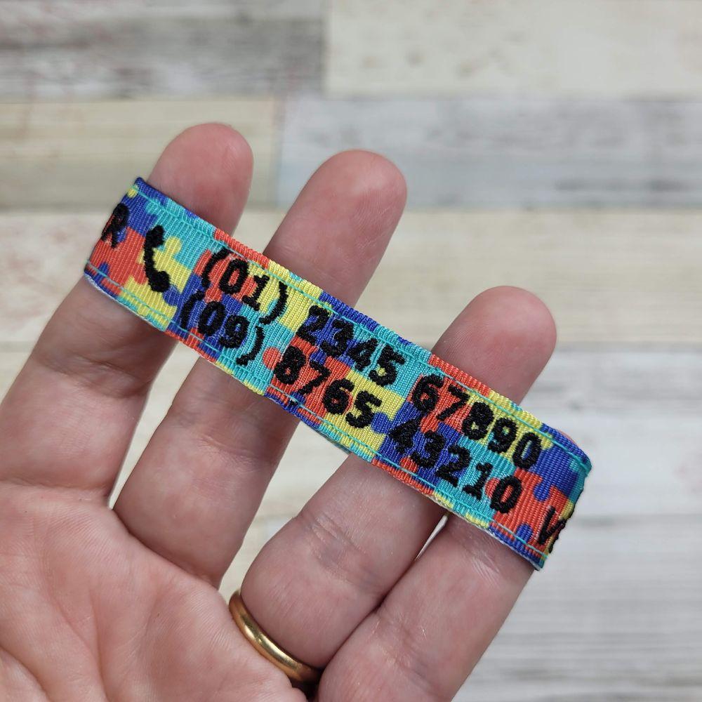 Pulseira de Identificação Infantil Autismo Tea - Preta