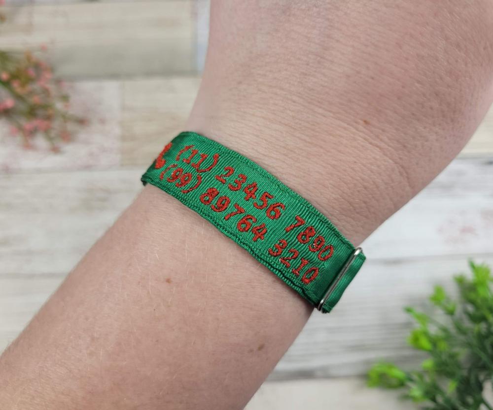 Pulseira de Identificação Personalizada - Verde Bandeira