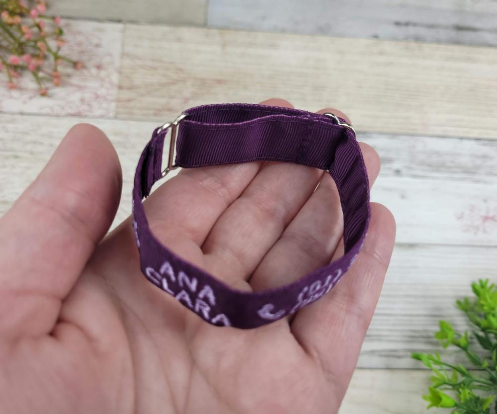 Pulseira de Identificação Personalizada - Roxa