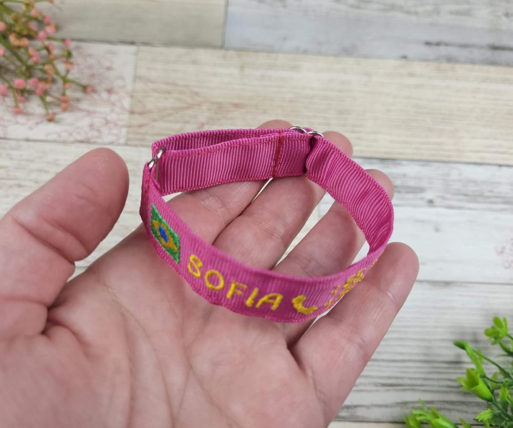 Pulseira de Identificação Personalizada - Rosa Pink