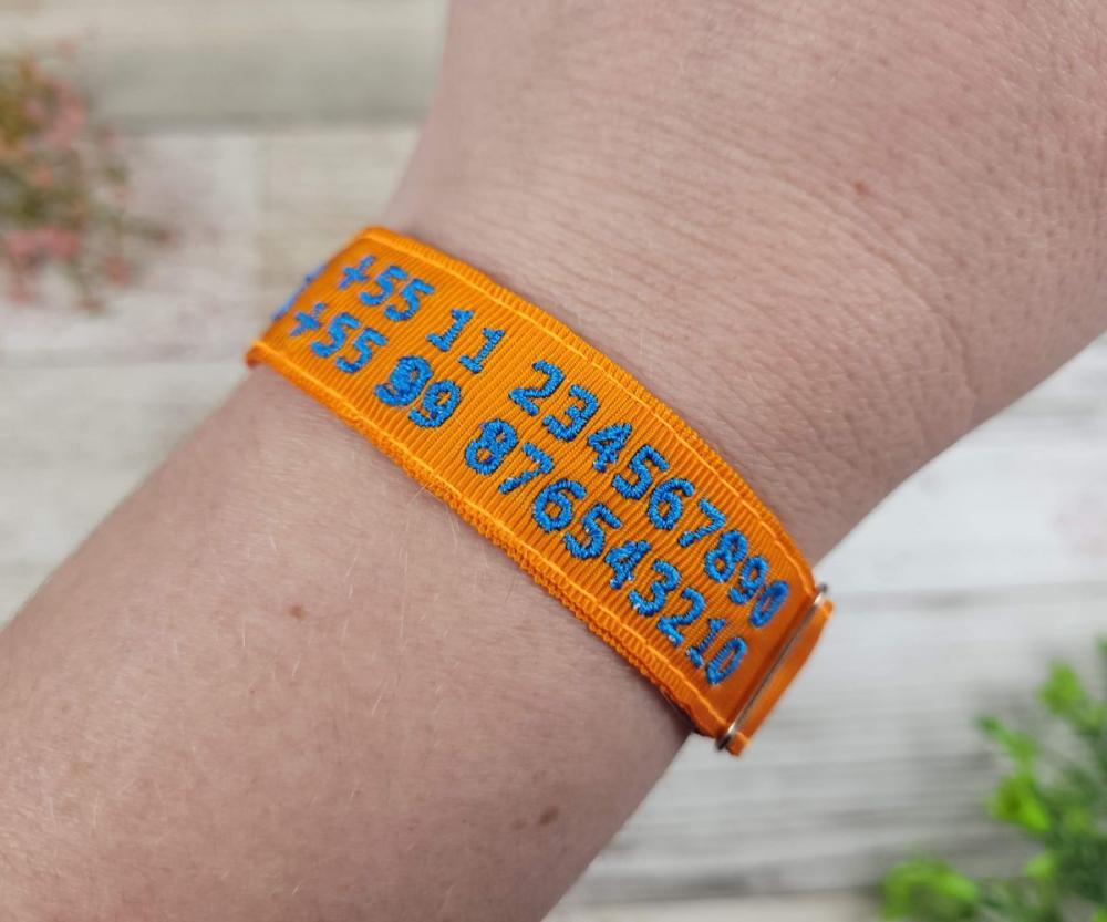 Pulseira de Identificação Personalizada - Laranja