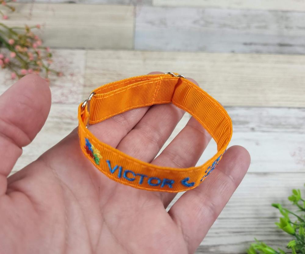 Pulseira de Identificação Personalizada - Laranja