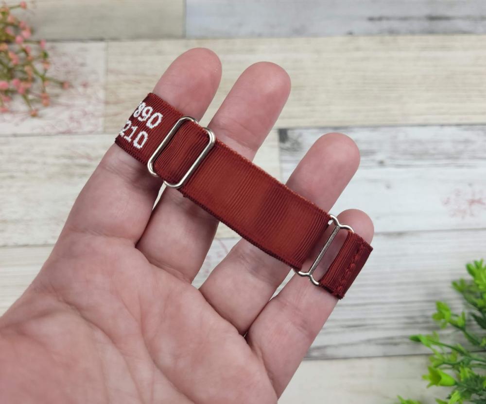 Pulseira de Identificação Personalizada - Bordô