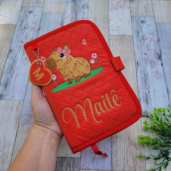 Capa Caderneta de Vacinação Capivara Bordada Nome