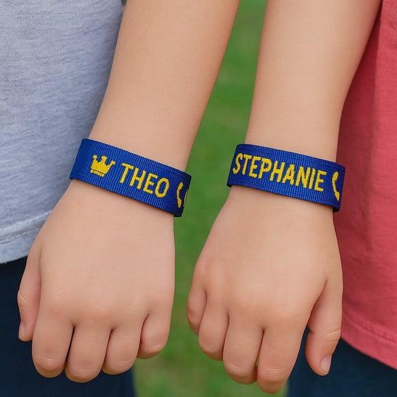 Kit 2 Pulseiras de Identificação Personalizada - Nome e Fone