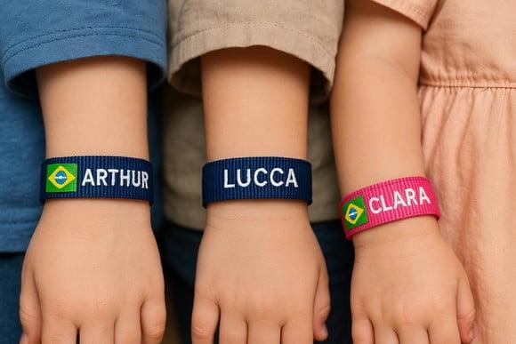 Kit 3 Pulseiras de Identificação Personalizada - Nome e Fone