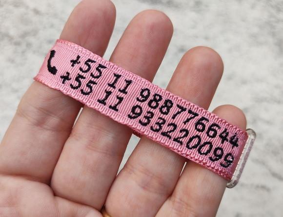 Kit 4 Pulseiras de Identificação Personalizada - Nome e Fone