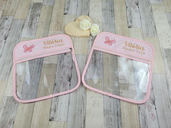 Kit Saco de Roupa Limpa e Suja Personalizado Impermeável