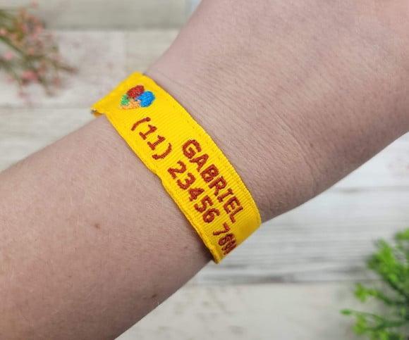 Pulseira de Identificação com Alerta Médico - Amarelo