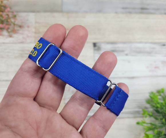 Pulseira de Identificação Infantil Bordada - Azul Royal