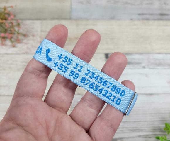 Pulseira de Identificação Personalizada - Azul Bebê