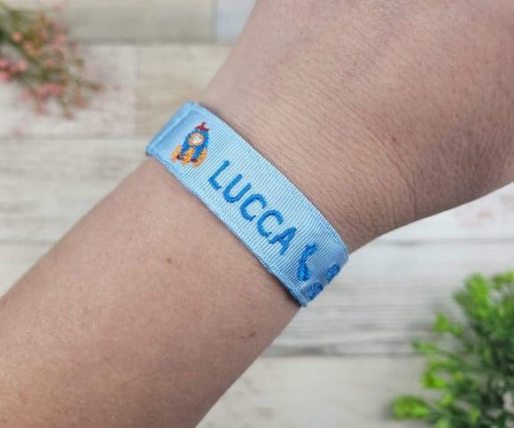 Pulseira de Identificação Personalizada - Azul Bebê
