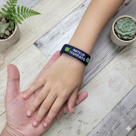 Pulseira de Identificação Personalizada - Azul Marinho