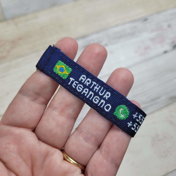 Pulseira de Identificação Personalizada - Azul Marinho