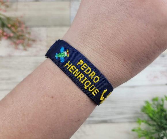 Pulseira de Identificação Personalizada - Azul Marinho