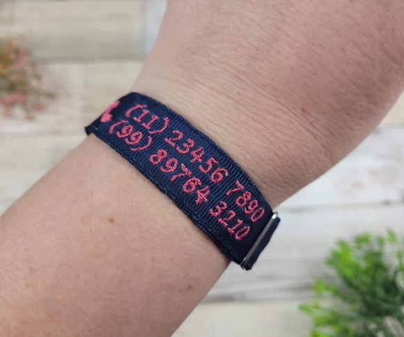 Pulseira de Identificação Personalizada - Azul Marinho