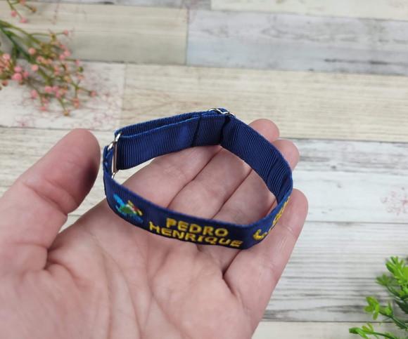 Pulseira de Identificação Personalizada - Azul Marinho