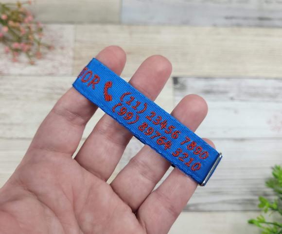 Pulseira de Identificação Personalizada - Azul Royal