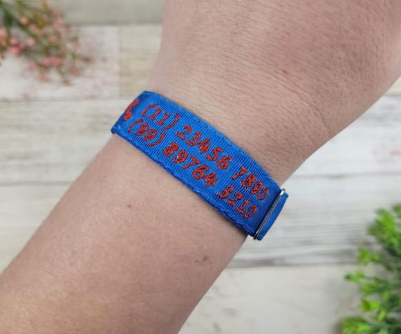 Pulseira de Identificação Personalizada - Azul Royal