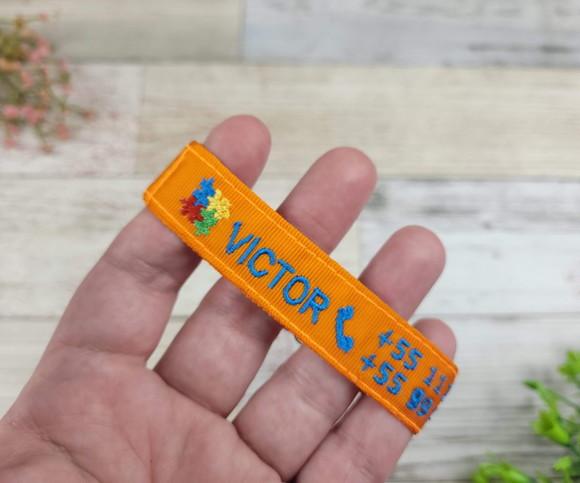 Pulseira de Identificação Personalizada - Laranja