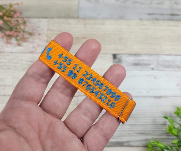 Pulseira de Identificação Personalizada - Laranja