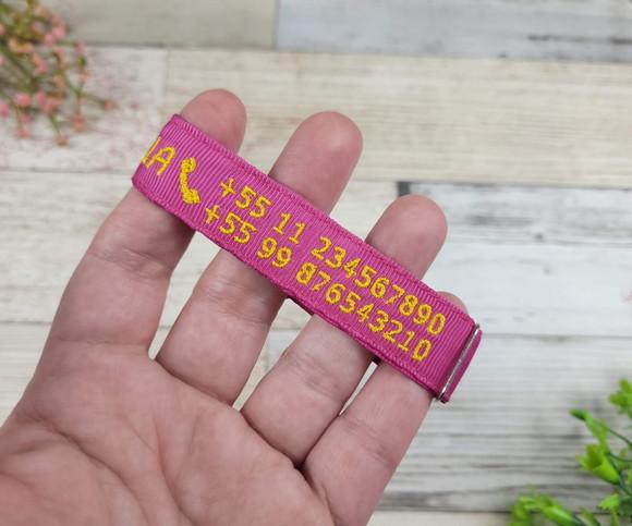 Pulseira de Identificação Personalizada - Rosa Pink