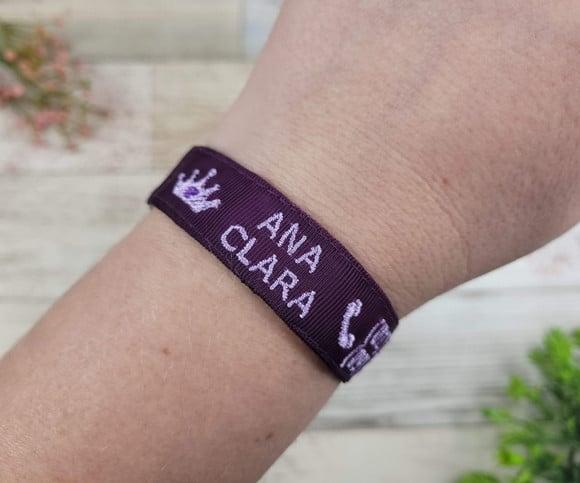 Pulseira de Identificação Personalizada - Roxa
