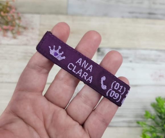 Pulseira de Identificação Personalizada - Roxa