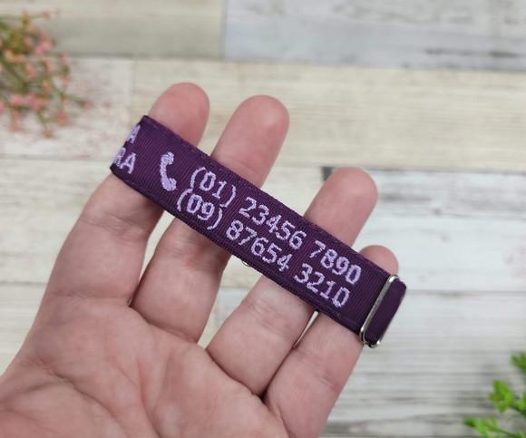 Pulseira de Identificação Personalizada - Roxa