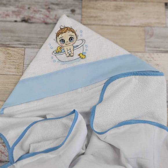 Toalha Banho Bebê Forrada com Fralda, com Capuz Personaliza