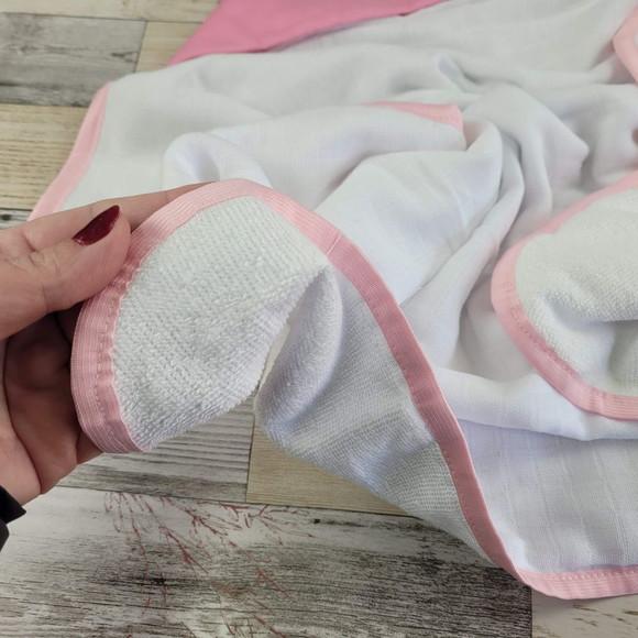 Toalha Banho Bebê Forrada com Fralda, com Capuz Personaliza