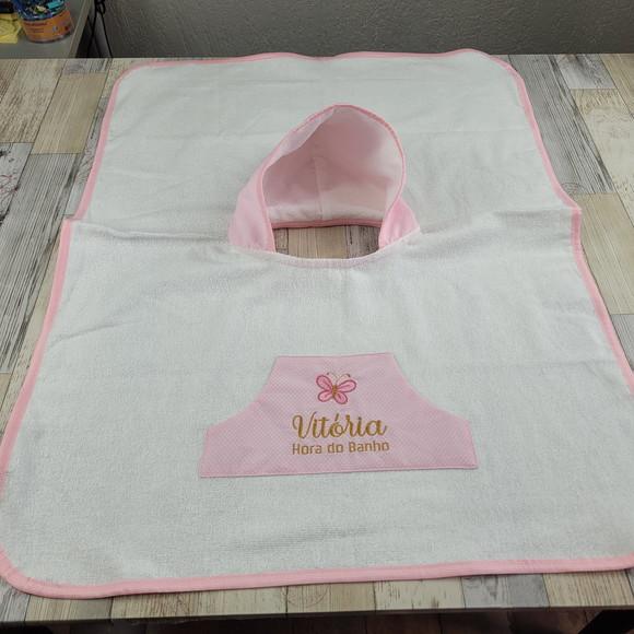 Toalha Poncho Infantil com Capuz Personalizada