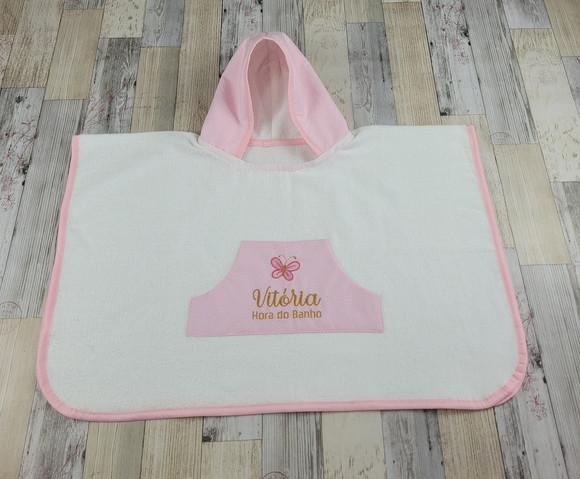 Toalha Poncho Infantil com Capuz Personalizada