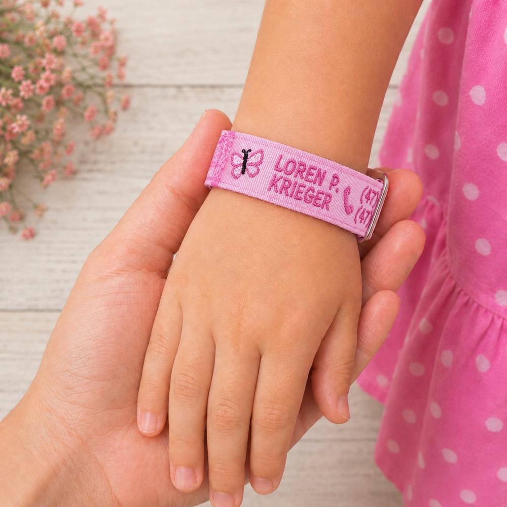 Pulseira de Identificação Personalizada - Rosa Bebe