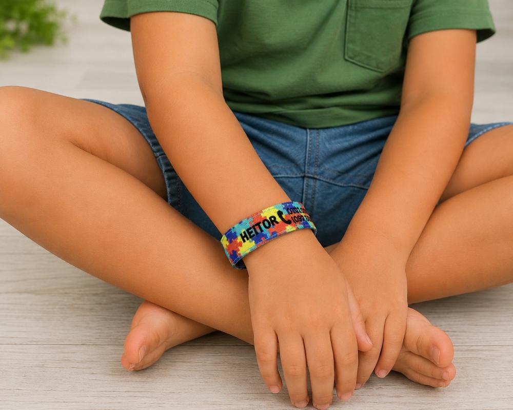 Pulseira de Identificação Infantil Autismo Tea - Preta