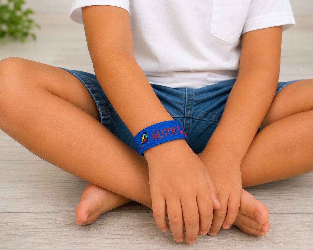 Pulseira de Identificação Personalizada - Azul Royal