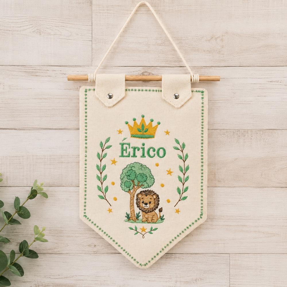 Flâmula Porta Maternidade Leao árvore coroa
