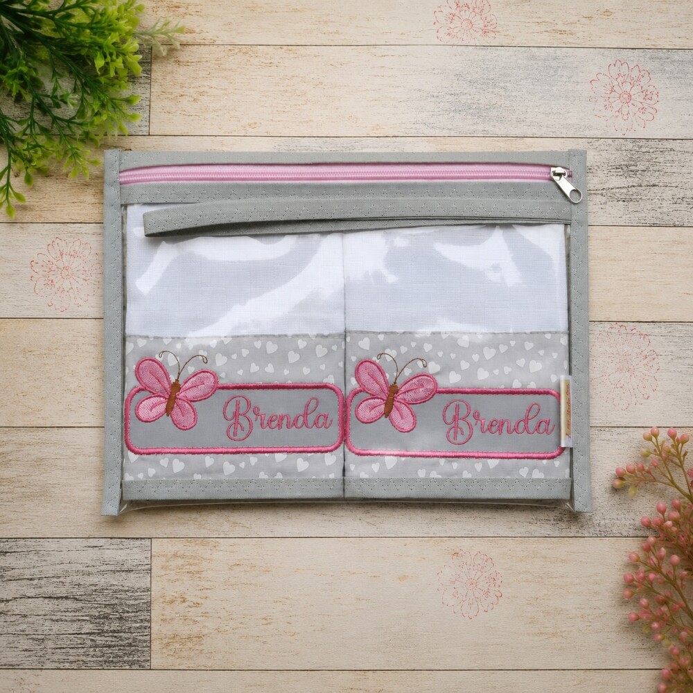 Kit fralda de Boca com Necessaire Organizadora Personalizadas com