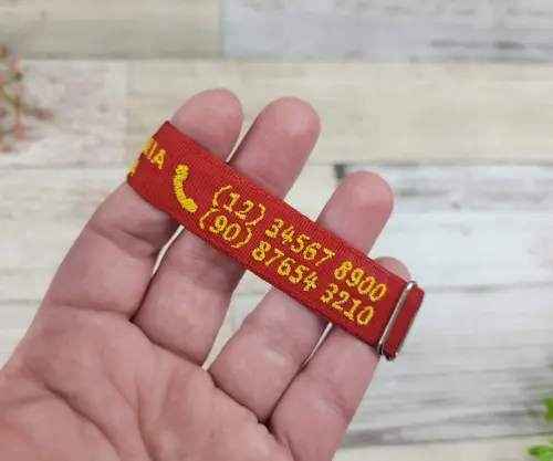 Pulseira de Identificação Infantil Personalizada – Nome e Tel